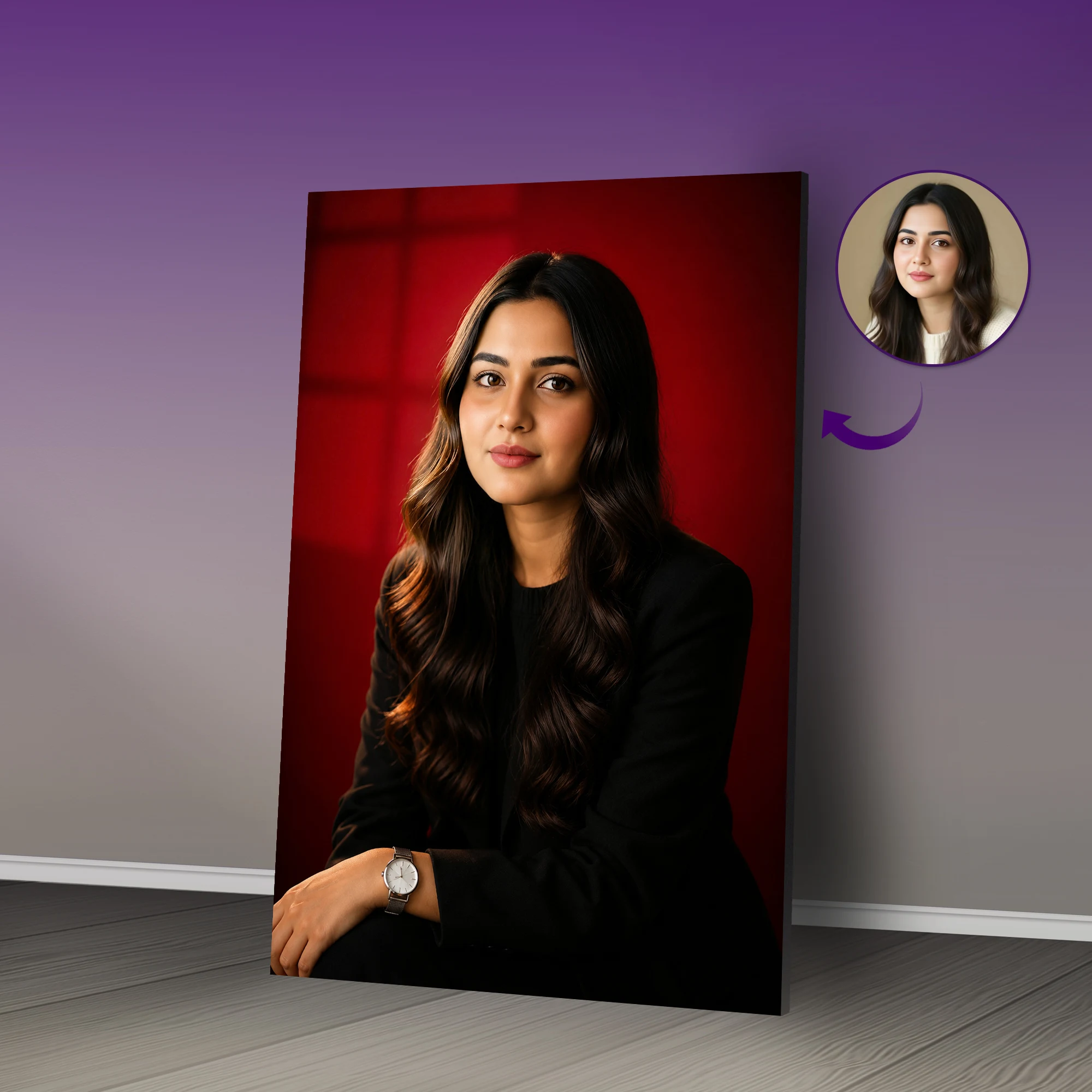 Luxury Red Studio Ai Portrait art