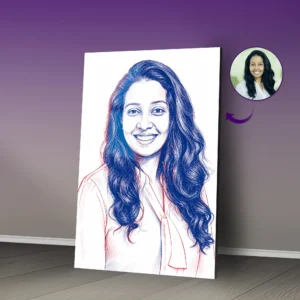 Duotone Pen Sketch Ai Portrait Art