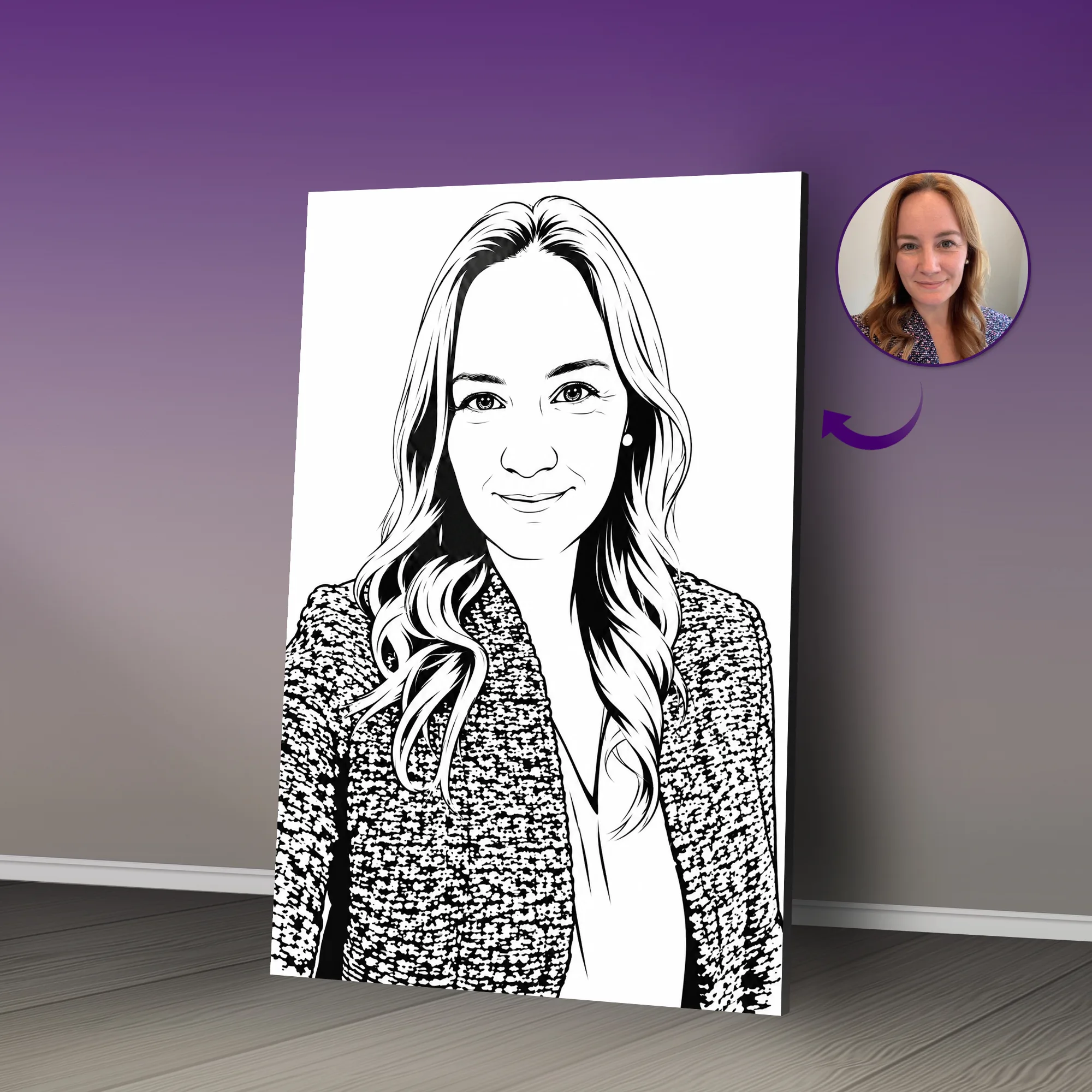 Minimalist Black & White Ai Portrait Art