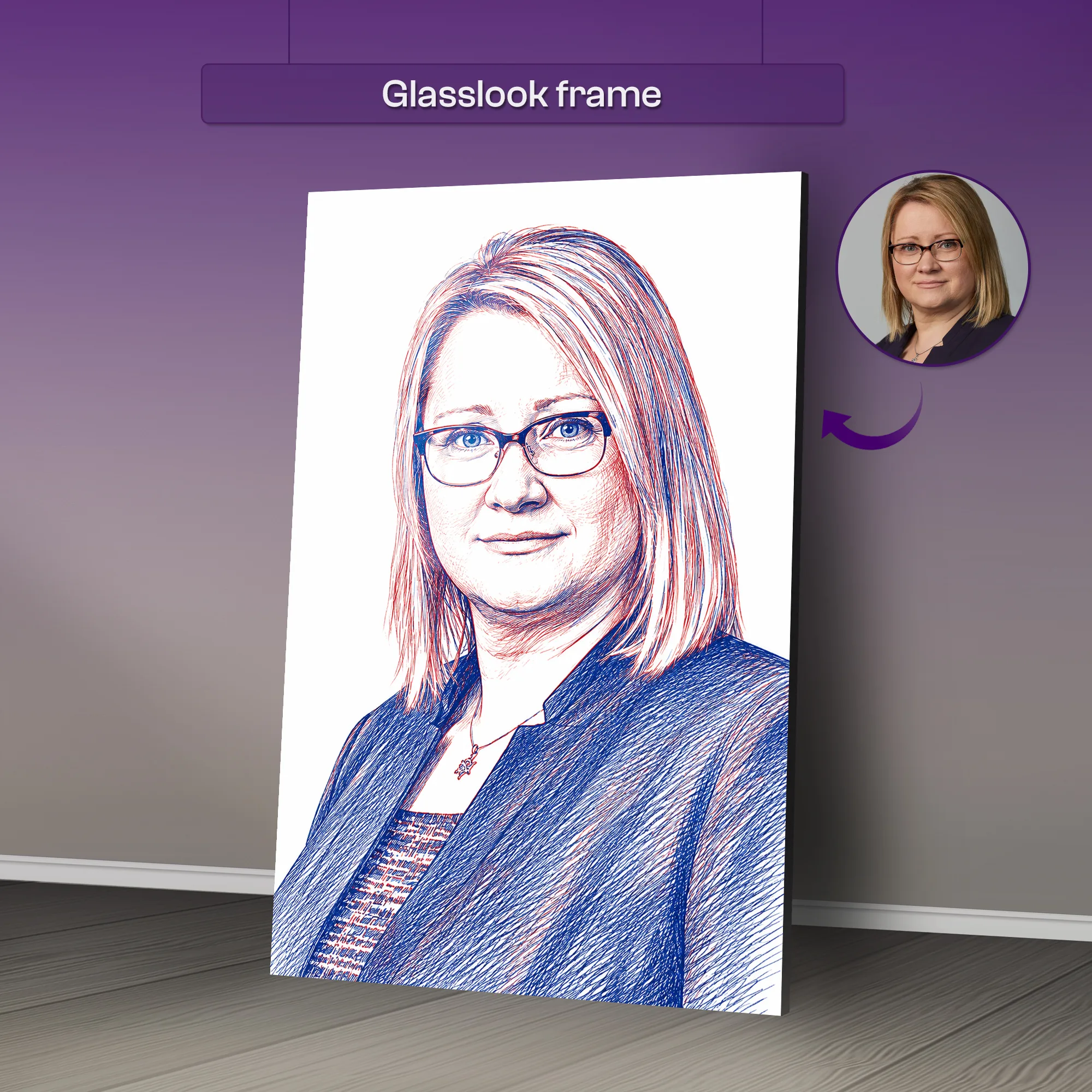 Duotone Pen Sketch Ai Portrait Art - Image 4