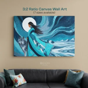 Mystical Moon Wolf Canvas Wall Art