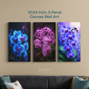 Vibrant Orchid 3-Piece Canvas Wall Art