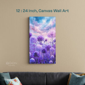 Purple Allium Flower Field Canvas Wall Art