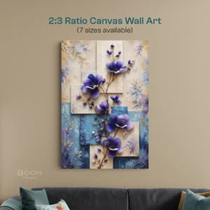 Purple Floral Abstract Canvas Wall Art