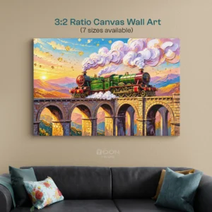Vintage Steam Train Canvas Wall Art