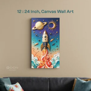 Space Rocket Canvas Wall Art
