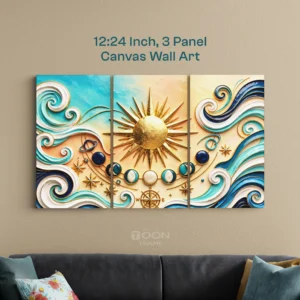 Sun & Ocean Waves 3-Piece Canvas Wall Art