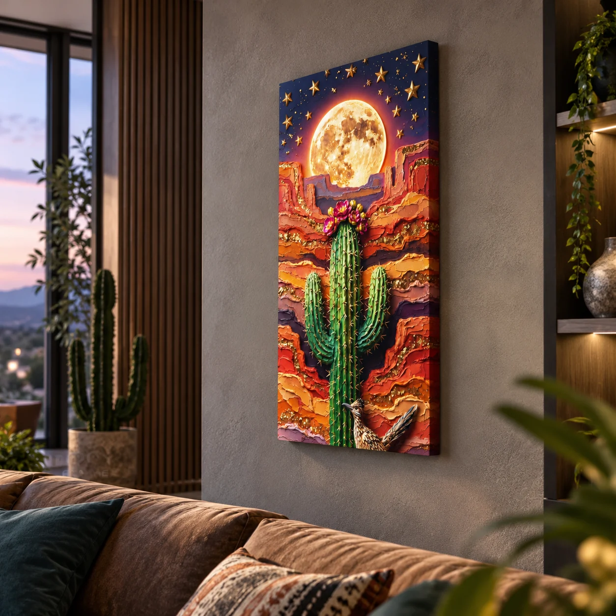 Desert Cactus Canvas Wall Art - Image 2