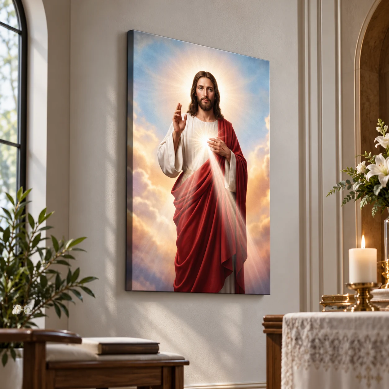 Divine Mercy Jesus Christ Canvas Wall Art - Image 2